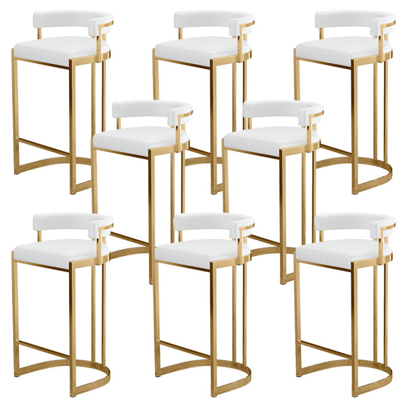 Taburete de barra de glamour taburete tapizado de barra con base de metal dorado