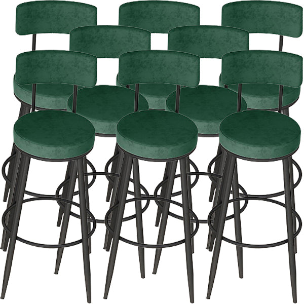 Modern Round Bar & Counter Stool Footrest Metal Counter Chair with Cushion