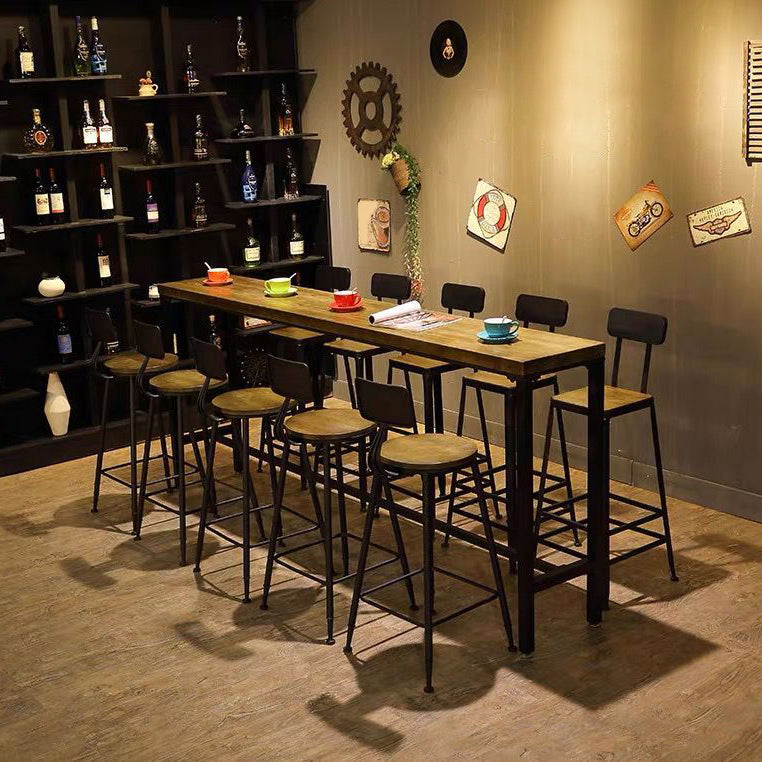Industrial 1/6/11 pezzi da bar tavolo set rettangolo tavolino in legno con sgabelli alti