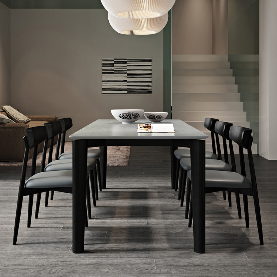 Tavolo da pranzo moderno della metà del secolo Tavolo da pranzo in pietra rettangolo con 4 gambe