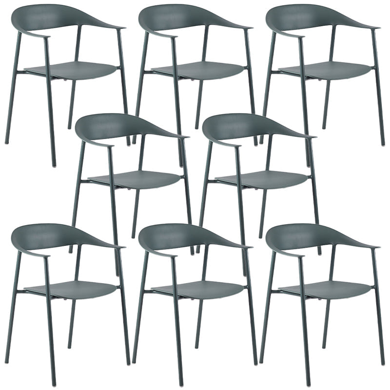 Sedie da pranzo in stile contemporaneo sedie a braccio con gambe in metallo per la casa