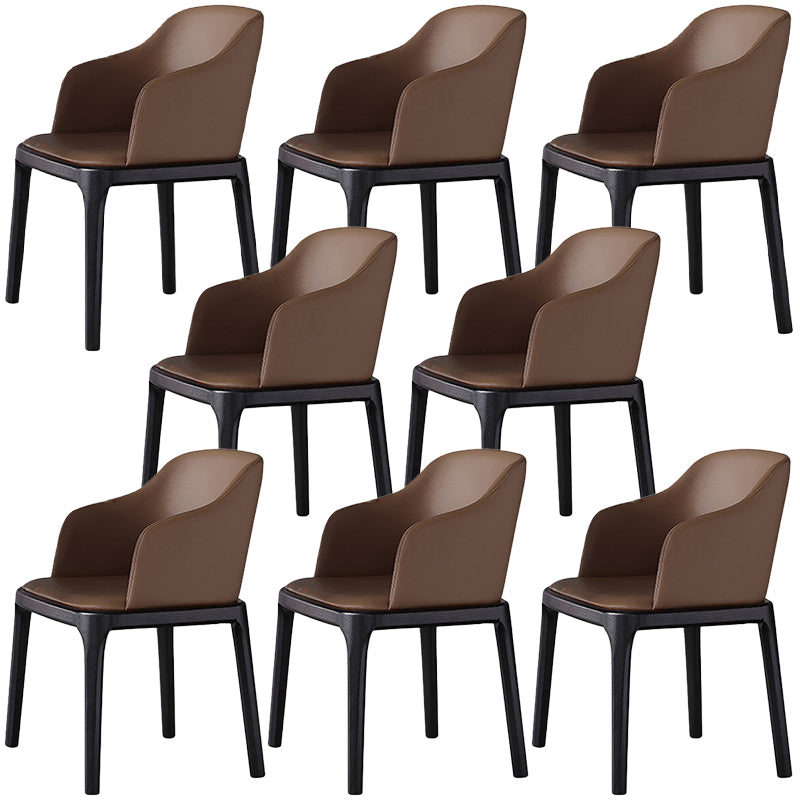 Chaise d'accent à manger brun contemporain Black Oak Wood Jams Dining Chair