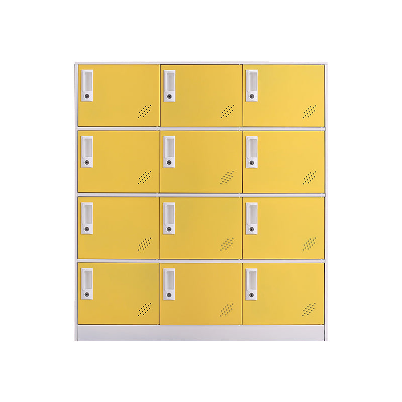 Contemporary Wardrobe Metal Wardrobe Closet for Home,35.43" D x 15.75" W x 39.37" H Yellow 12 Clearhalo 'Armoires & Wardrobes' 'armoires_wardrobes' 'Bedroom Furniture' 'furn' 'furn_armoires_wardrobes' 'Furniture' 5530215