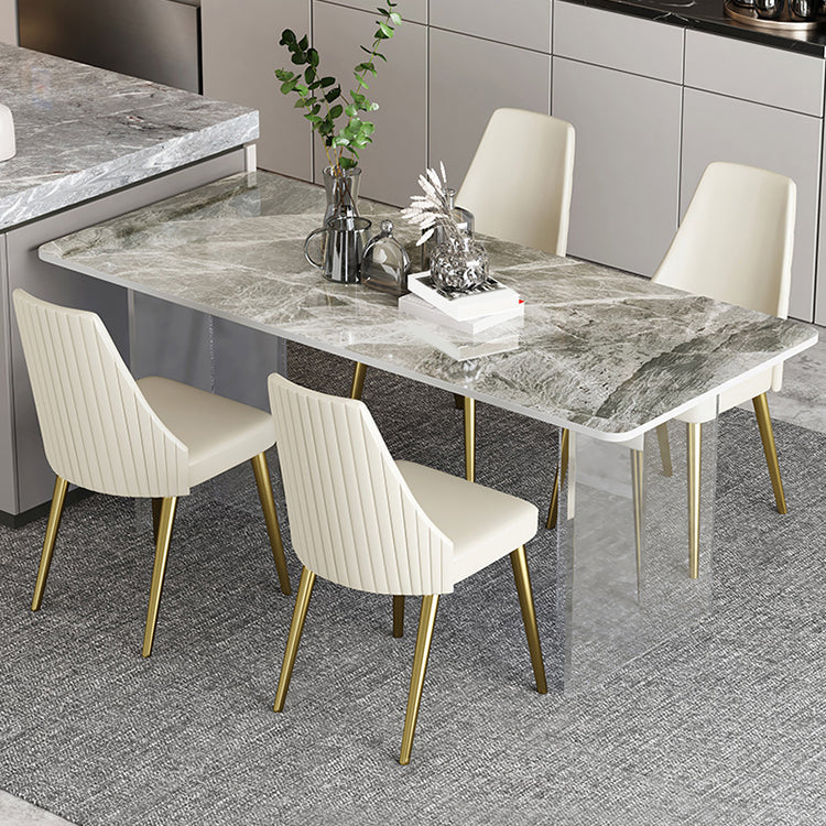 Moderno 1/2/4/5/6 pezzi set da pranzo tavolo da pranzo in pietra rettangolo per sala da pranzo