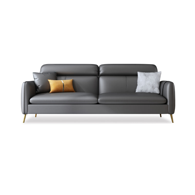 Glam Grey Standard Square braccio quadrato soggiorno in pelle divano resistente alle macchie