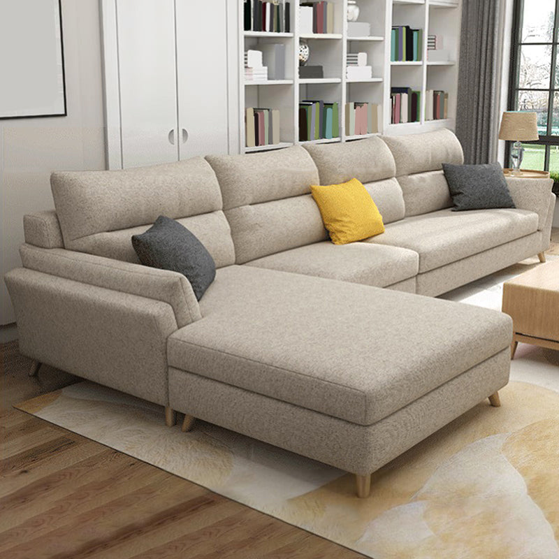 Moderne, lakenbezogene Sofa & Chaise Stoff ausgestattet Armsektional