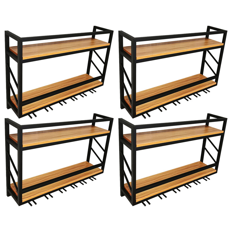 Porta idromatico a muro di legno e metallo 8 "W x 22" H 12 bottiglia con scaffale