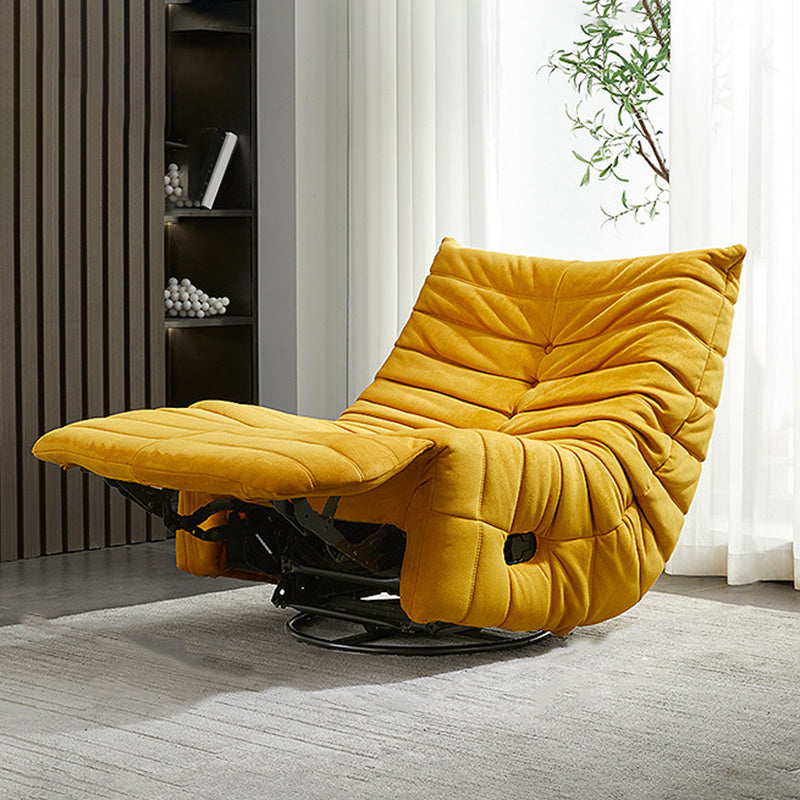 Caterpillar Lazy Sofa Can Lie down and Sleep Bedroom Small Sofa North Leisure Chair Lemon Yellow PU(Polyurethane) Without Ottoman Clearhalo 'Accent Chairs' 'accent_chairs' 'Chairs & Seating' 'furn' 'furn_accent_chairs' 'Furniture' 'Living Room Furniture' 5533409