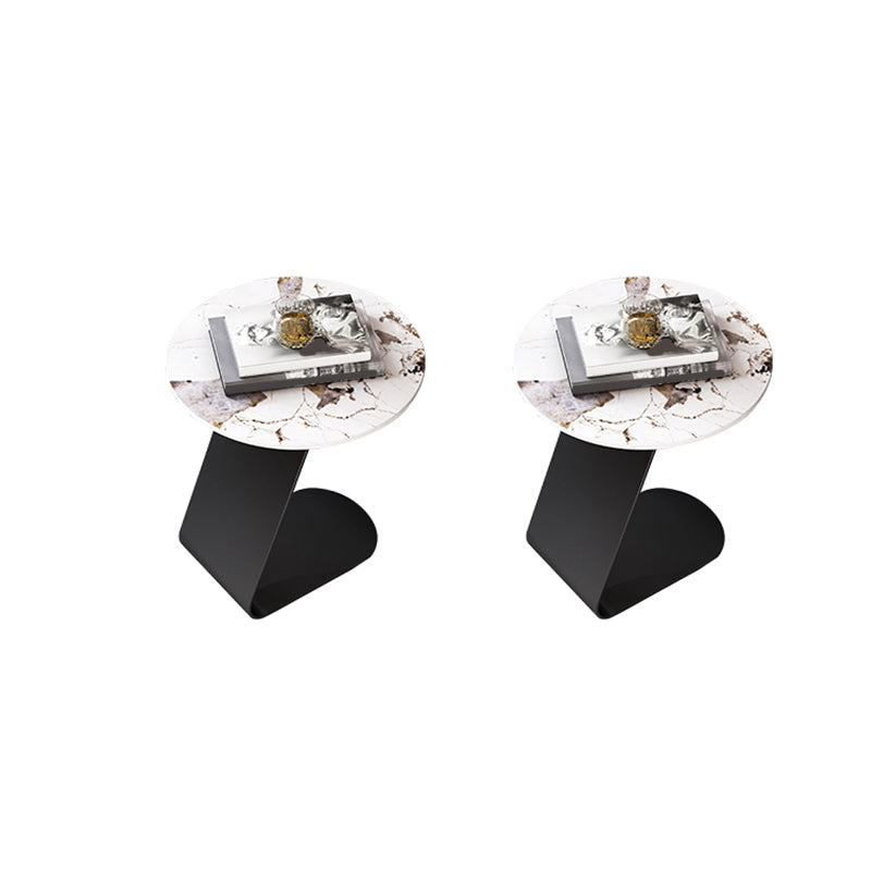 Contemporary Round 23.6" Tall Side Table Metallic C Side Table