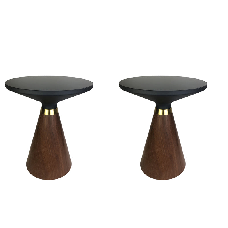 Dia 19,69 "tavolo di fascia alta in vetro nero rotondo tavolino cono moderno