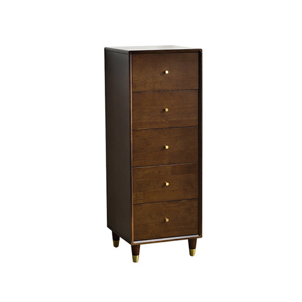 15.74" Wide Modern Wooden Accent Chest Rubberwood Chest with 5 Drawers