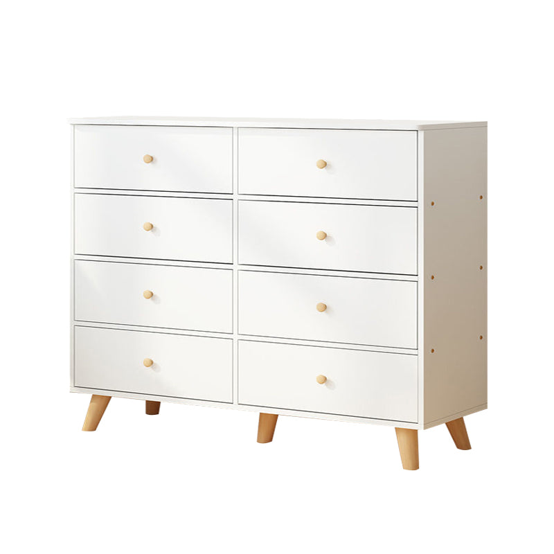 Contemporary Accent Chest with Drawers Wooden Straight Legs Chest 47"L x 16"W x 35"H 8 White Clearhalo 'Cabinets & Chests' 'cabinets_chests' 'furn' 'furn_cabinets_chests' 'Furniture' 'Living Room Furniture' 5534315