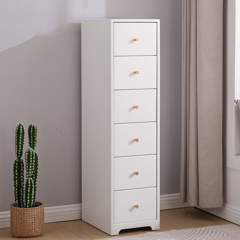 15.74" Wide Wood Accent Chest with Drawers Modern Lacquered Chest 12"L x 16"W x 45"H White Clearhalo 'Cabinets & Chests' 'cabinets_chests' 'furn' 'furn_cabinets_chests' 'Furniture' 'Living Room Furniture' 5534411