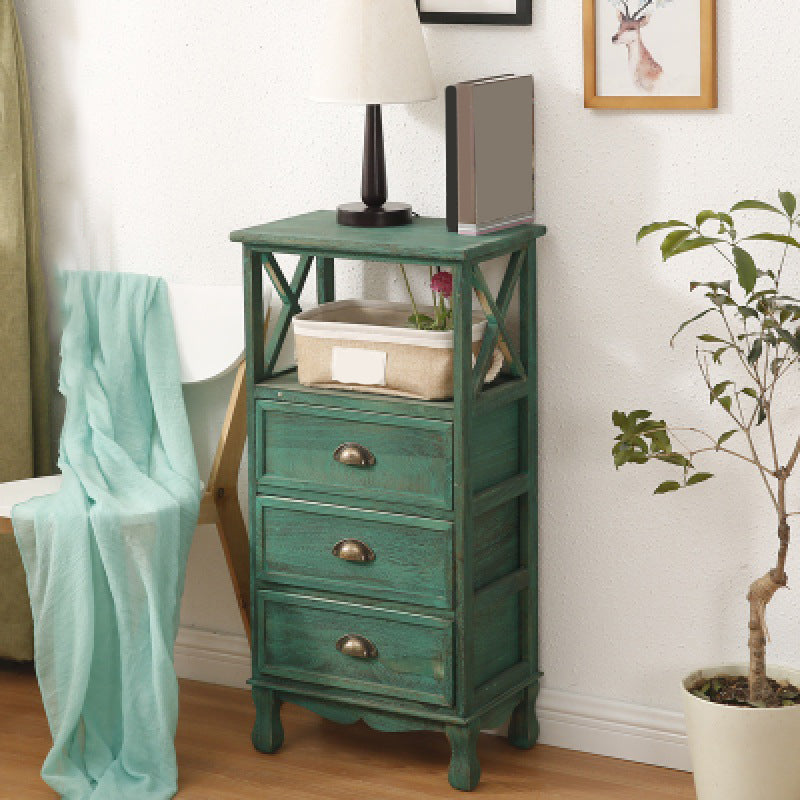 17.71" L * 11.81" W Accent Cabinet 3/2/1 - Drawer and 1 - Door Chest 18"L x 12"W x 36"H Green Clearhalo 'Cabinets & Chests' 'cabinets_chests' 'furn' 'furn_cabinets_chests' 'Furniture' 'Living Room Furniture' 5534515