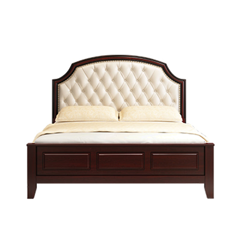 Traditional Scooped Panel Headboard Standard Bed with Button-tufted