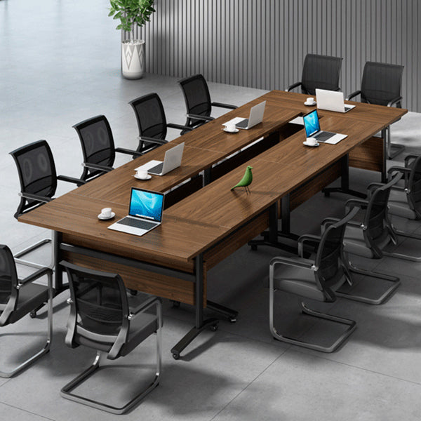 Hersteller Holz rechteckiger Klapptisch zeitgenössischer Büroschreibtisch mit Rädern