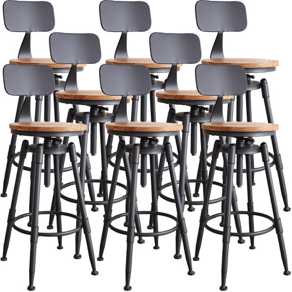 Industrial Metal Barstool Leather Counter Stool in Matte Finish for Home Wood With Back 8 Piece Set Clearhalo 'Bar Furniture' 'Bar Stools' 'bar_stools' 'furn' 'furn_bar_stools' 'Furniture' 'Kitchen & Dining Furniture' 5542102