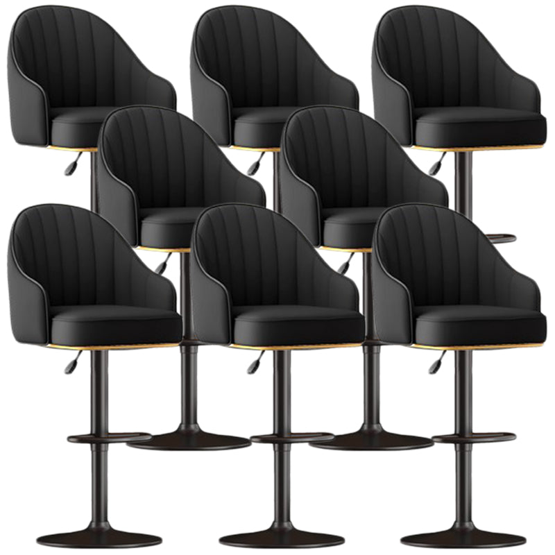 Scandinavian Swivel Adjustable Height Stool Faux Leather Bar Stool