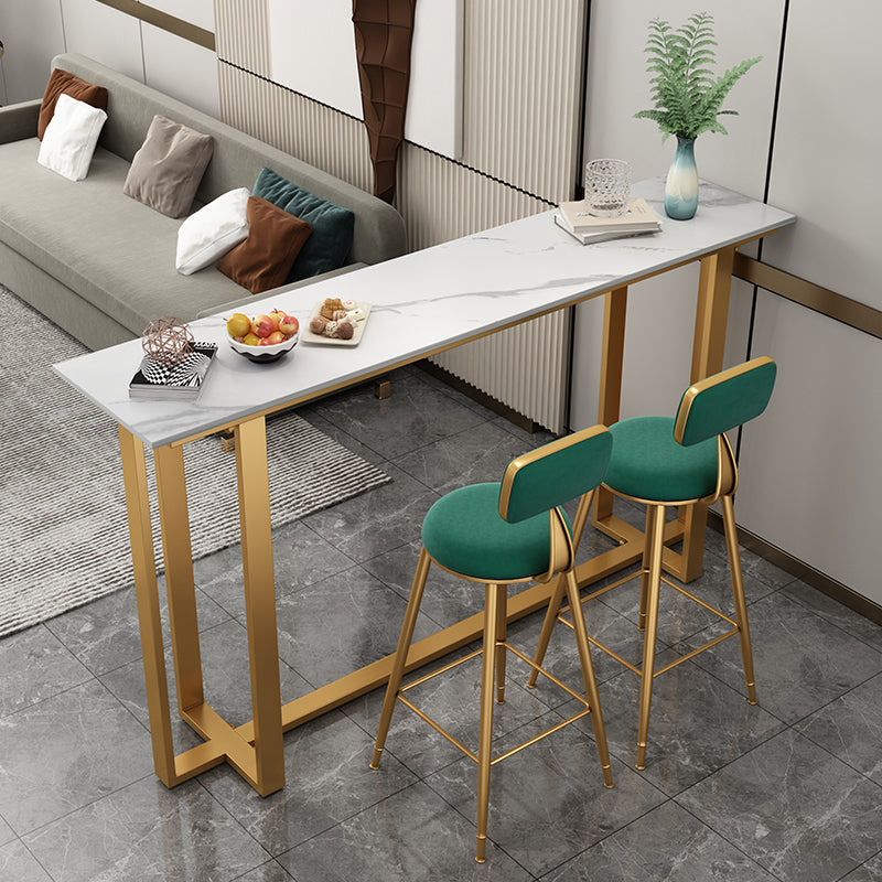 Glam Indoor Bar Stool and Table Set 1/2/3 Pieces White Table and Stool Set 3 Pieces: Table, 2 Green Stools Clearhalo 'Bar Furniture' 'furn' 'furn_home_bar_bar_sets' 'Furniture' 'Home Bars & Bar Sets' 'home_bar_bar_sets' 'Kitchen & Dining Furniture' 5542588