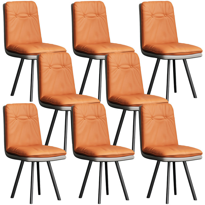 Sedie da pranzo moderne senza braccio in pelle finta sedia da pranzo parsons