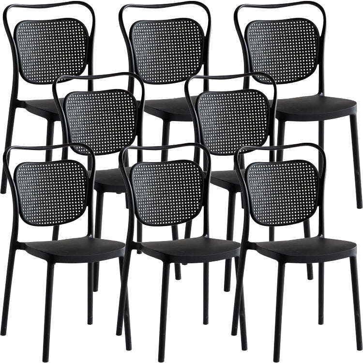 Contemporary Dining Chairs Armless Chairs with Plastic Legs for Home
