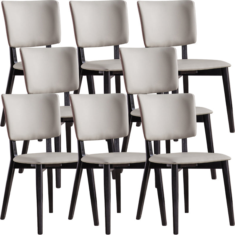 Chaises de salle à manger en bois massif chaise sans bras moderne en cuir moderne