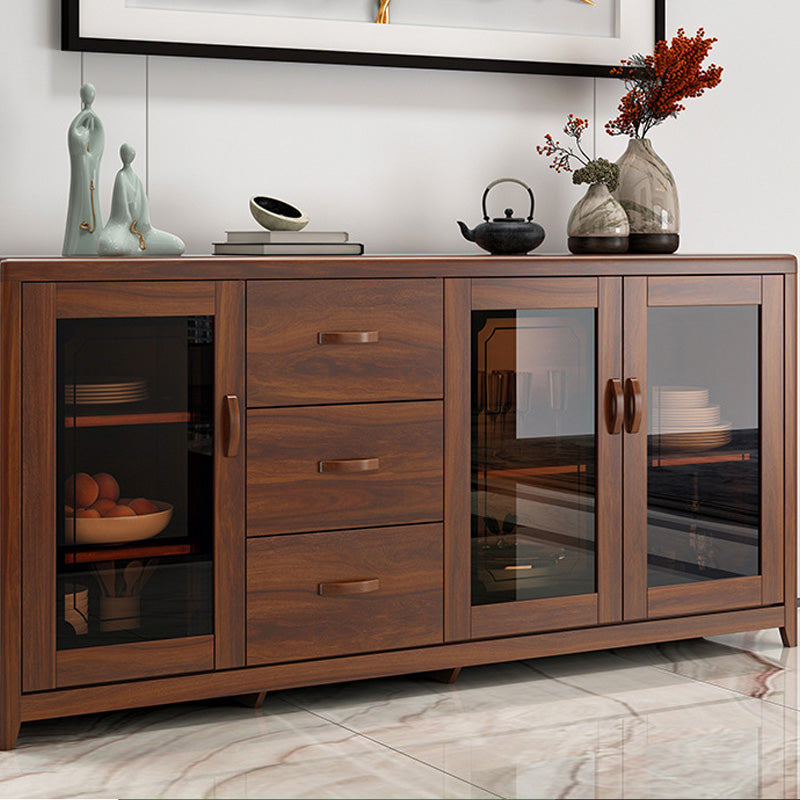 Contemporary Side Board Brown Engineered Wood Sideboard for Dining Room 71"L x 16"W x 32"H Clearhalo 'buffet_sideboard' 'Buffets & Sideboards' 'furn' 'furn_buffet_sideboard' 'Furniture' 'Kitchen & Dining Furniture' 5544800
