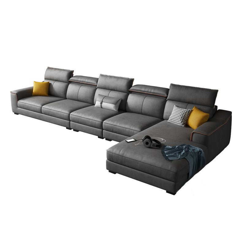 Divano sezionale in fux grigio scuro 35.43 "divano resistente alle macchie alte