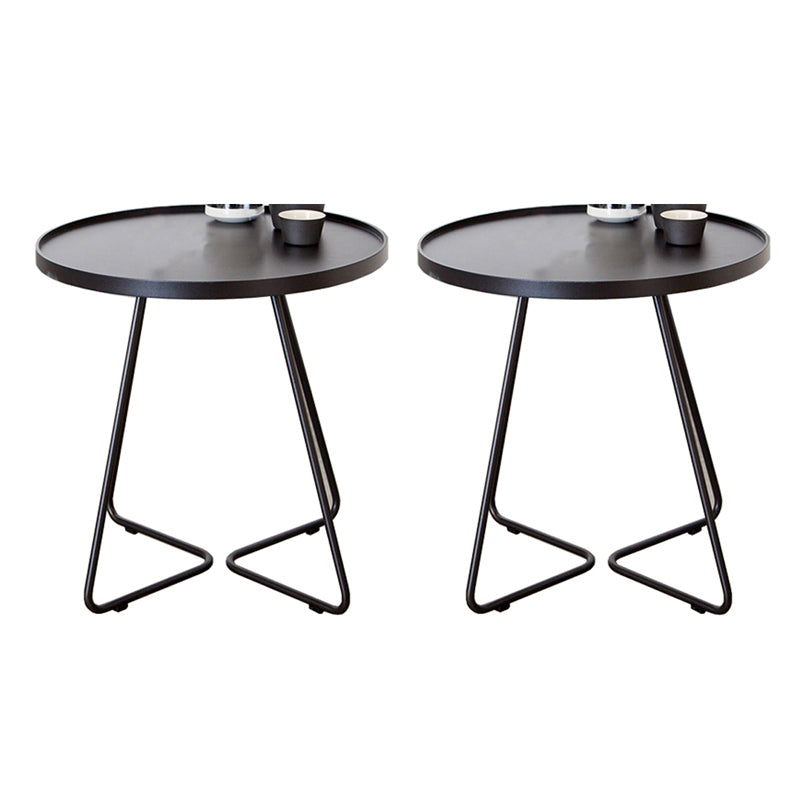 Mid-Century Metal Sled End Table Round Side Table for Living Room Black 2 Clearhalo 'Coffee & Accent Tables' 'End & Side Tables' 'end_side_tables' 'furn' 'furn_end_side_tables' 'Furniture' 'Living Room Furniture' 5551121