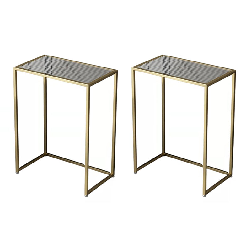 31.5" Tall Rectangular Clear Glass End Table Modern Frame Side Table