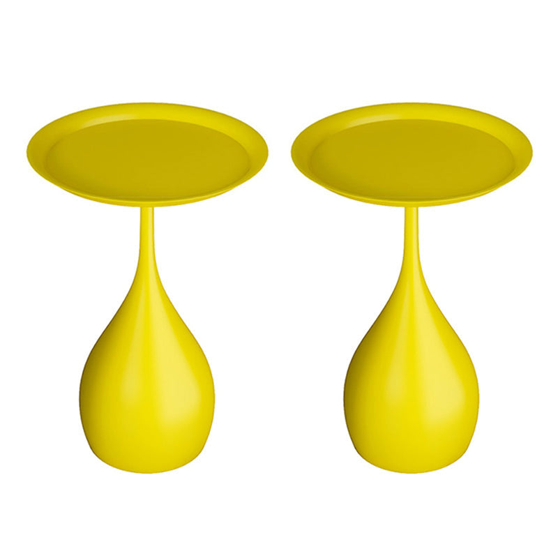 Tavolo laterale del piedistallo in metallo rotondo di metà secolo 23,6 "tavolo d'angolo alto