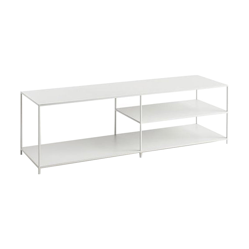 Industrial Metal TV Media Stand Open Shelving TV Stand Console 71"L x 13"W x 20"H White Clearhalo 'furn' 'furn_tv_stands_entertainment_centers' 'Furniture' 'Living Room Furniture' 'TV Stands & Entertainment Centers' 'TV Stands & Media Storage Furniture' 'tv_stands_entertainment_centers' 5551585