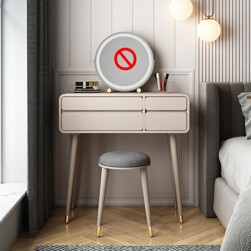 Bedroom Contemporary Storage Box Standing Vanity Dressing Table Makeup Vanity & Stools 31"L x 16"W x 31"H Champagne Clearhalo 'Bedroom Furniture' 'furn' 'furn_makeup_vanities' 'Furniture' 'Makeup Vanities' 'makeup_vanities' 5552246