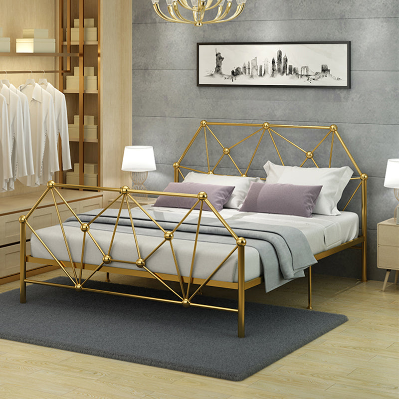 Fiame letto di ferro contemporaneo da 39,76 "H-griglie a grigio a filo aperto