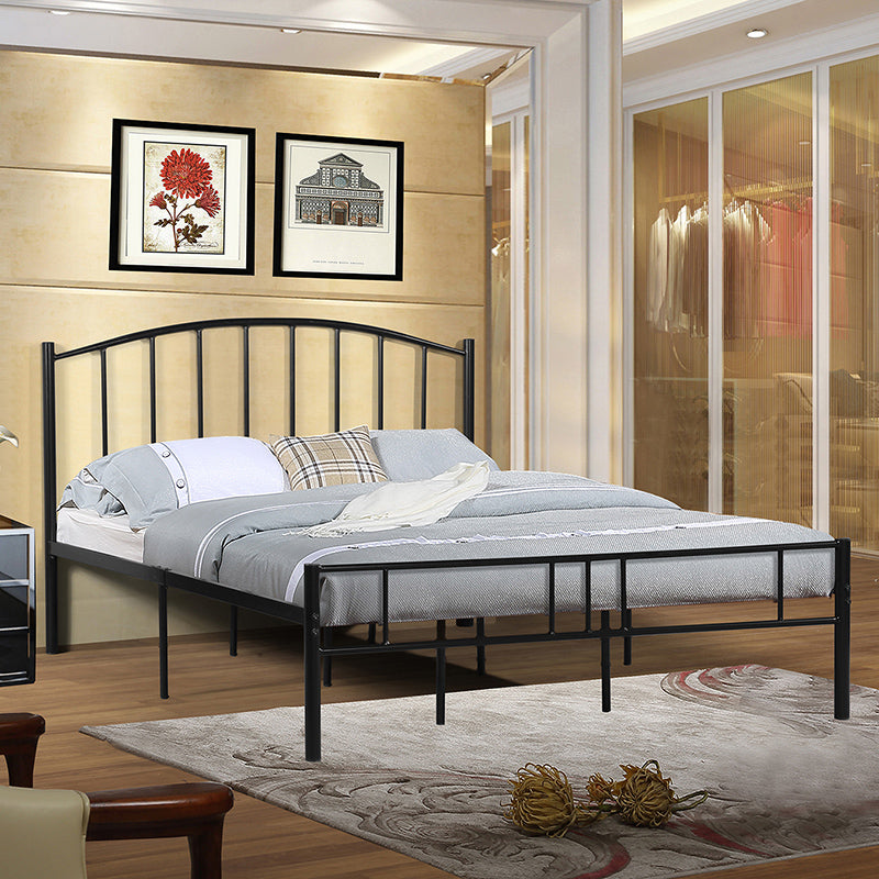 Arched Open-Frame Metal Bed 41" H Bed With Headboard and Footboard Black Clearhalo 'Bedroom Furniture' 'Beds' 'furn' 'furn_beds' 'Furniture' 5552727