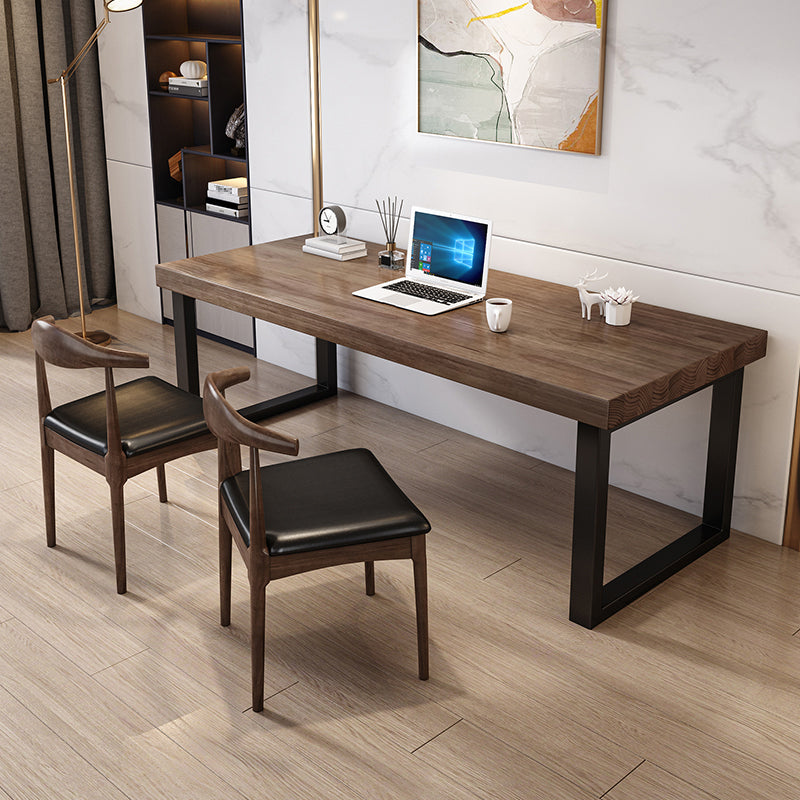 Industrial Rectangular Writing Desk Solid Wood Sled Office Desk 78.7"L x 31.5"W x 29.5"H Clearhalo 'furn' 'furn_office_desk' 'Furniture' 'Office Desks' 'Office Furniture' 'office_desk' 5552742