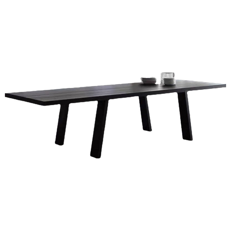 Rectangle Office Meeting Table Industrial Solid Wood Office Desk 86.6"L x 35.4"W x 29.5"H Black Clearhalo 'furn' 'furn_office_desk' 'Furniture' 'Office Desks' 'Office Furniture' 'office_desk' 5552980
