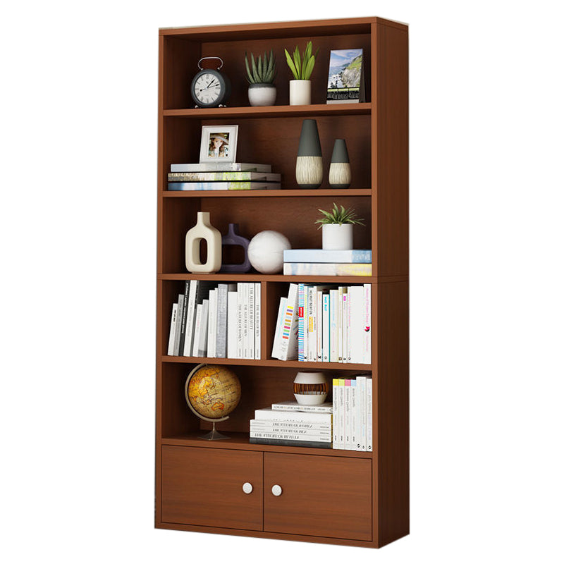 Modern Style Bookshelf Closed Back Engineered Wood Urban Bookcase for Home