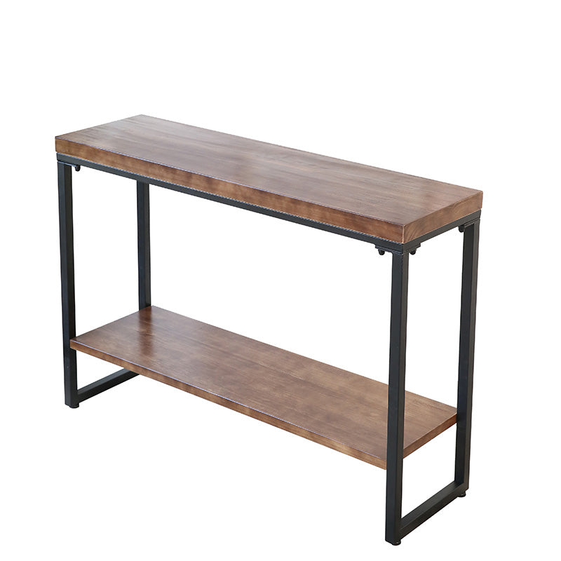 Tabella della console di stoccaggio Trestle Console in legno solido in brone con scaffale