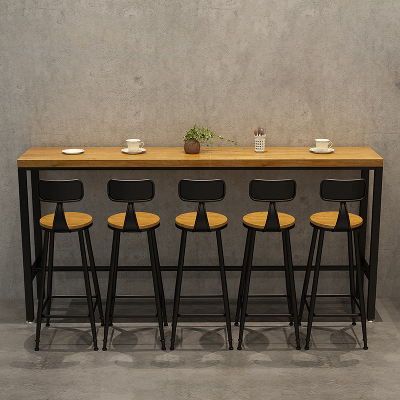 Natuurlijk dennenhoutbout bistro tafel industrieel metalen frame staaftafel met schroefdeksel