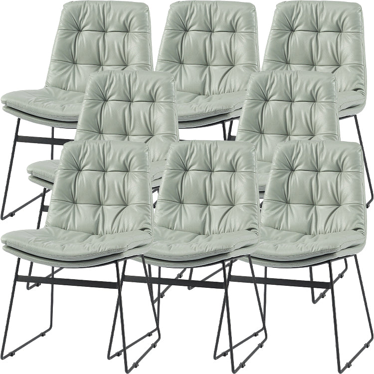 Industrial Dining Chairs Armless Chair with Metal Legs for Home