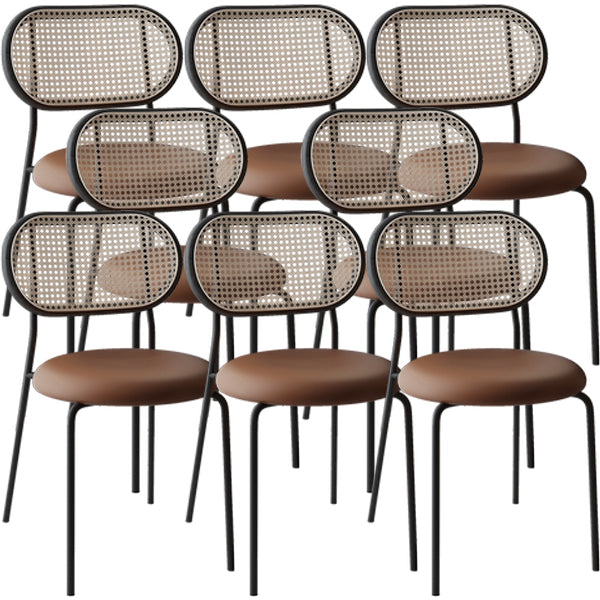 Contemporary Dining Chair Armless Chair with Metal Legs for Home