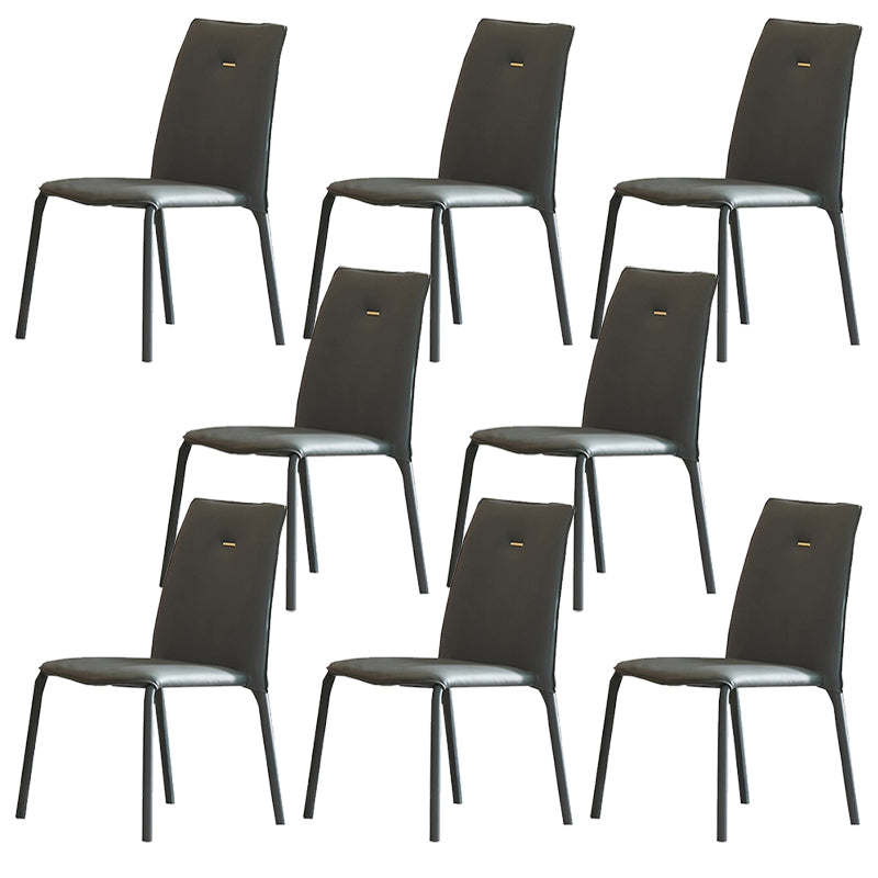 Orange and Gray Dining Chairs Contemporary Armless Low Back Dining Side Chair