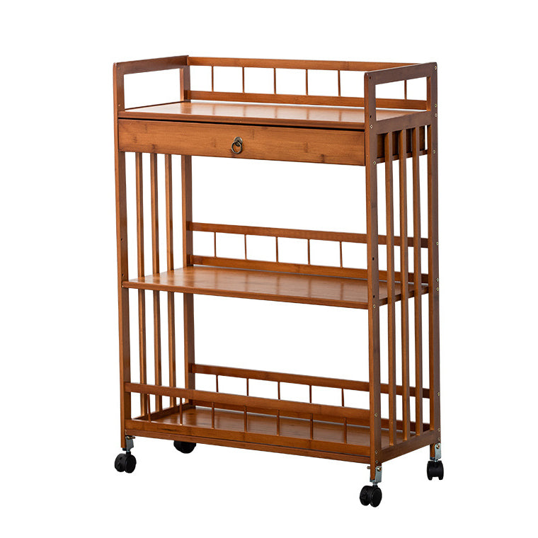 Contemporary Style Rolling Prep Table Wooden Prep Table for Restaurant