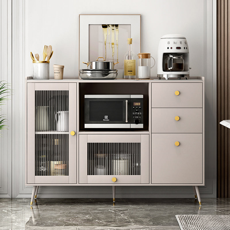 Sideboard in legno in legno di vetro moderno moderno server buffet con spazio per la sala da pranzo