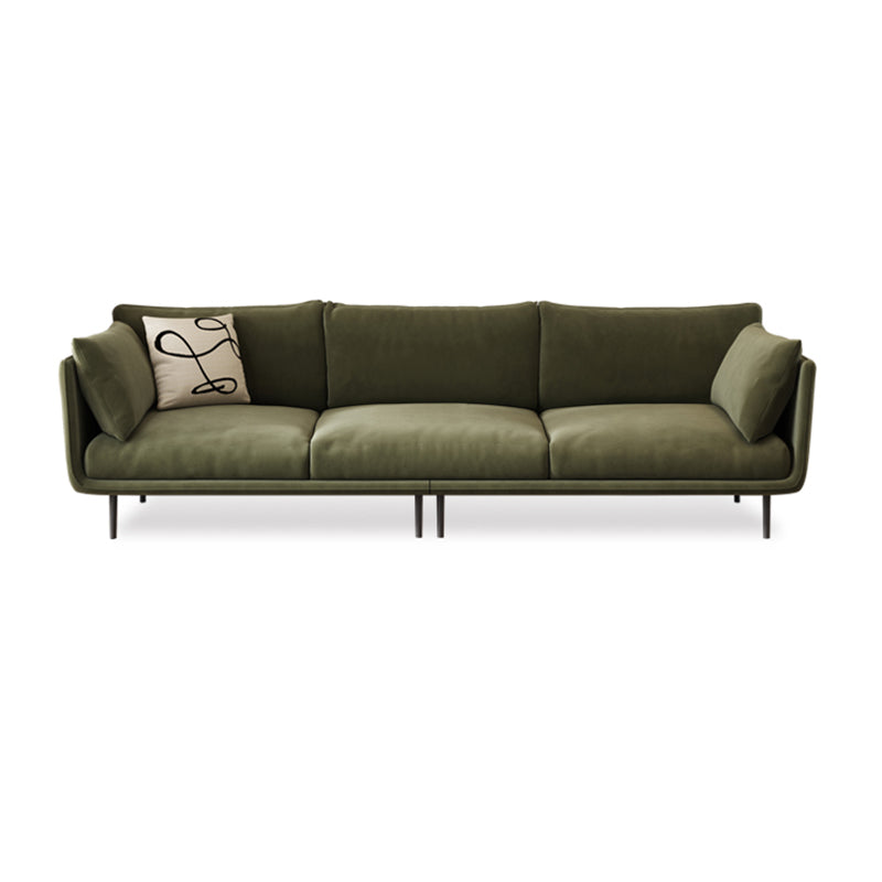 Contemporary Sofa CouchStandard Square Arm Settee Bench with Pillows Green Clearhalo 'furn' 'furn_sofas' 'Furniture' 'Living Room Furniture' 'Sofa' 'sofas' 5565846