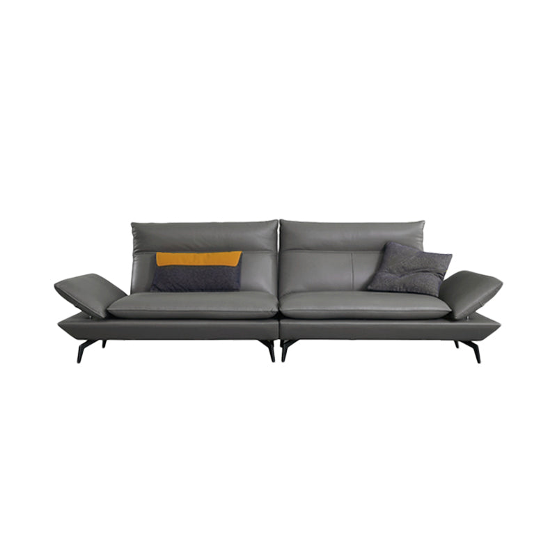 Black Flared Arm Sofa Contemporary Standard Sofa for Living Room