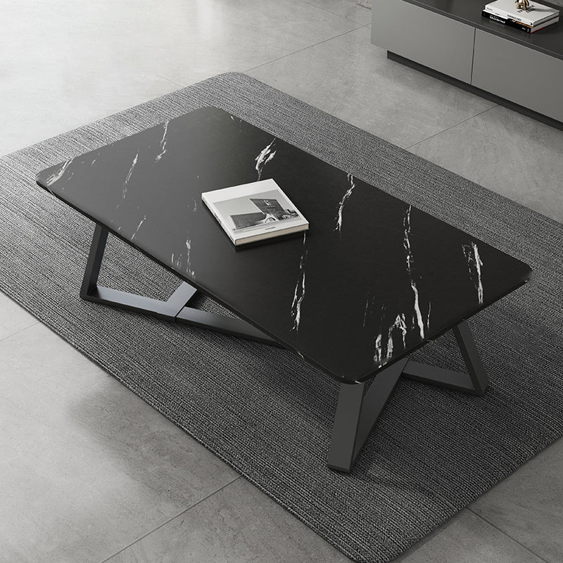 Rectangle Wooden Coffee Table Modern Coffee Table for Living Room 47"L x 24"W x 18"H Black Clearhalo 'Coffee & Accent Tables' 'Coffee Tables' 'coffee_tables' 'furn' 'furn_coffee_tables' 'Furniture' 'Living Room Furniture' 5566841