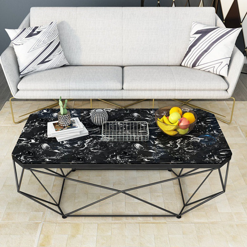 フレームベース長方形のモダンスタイルのロックプレートテーブルプレートメタルボトムフレームコーヒーテーブル