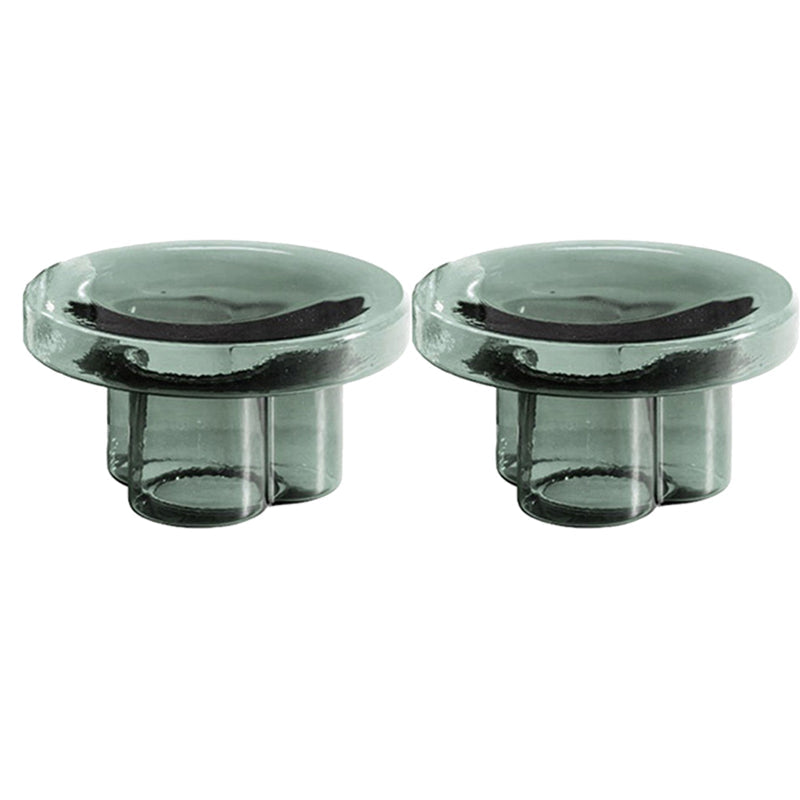 Tabella di accento laterale in vetro rotondo contemporaneo tavolo laterale.